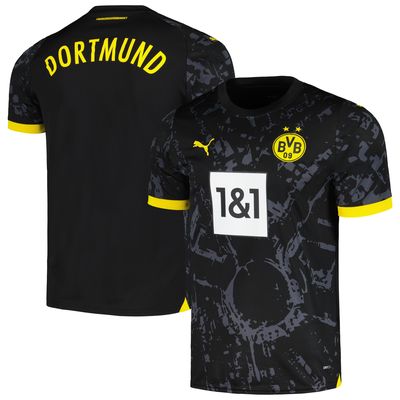 Men's Puma Black Borussia Dortmund 2023/24 Away Replica Jersey