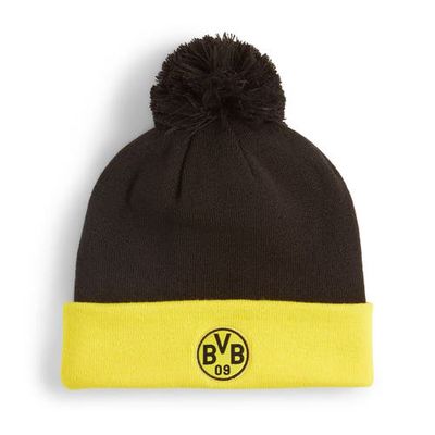 Men's Puma Black Borussia Dortmund Fan Pom Knit Hat