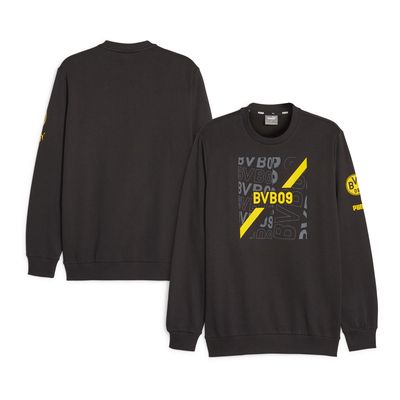 Men's Puma Black Borussia Dortmund FtblCore Graphic Pullover Sweatshirt