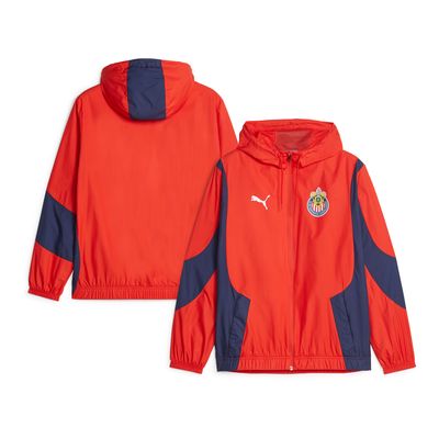 Men's Puma Red Chivas 2023/24 Pre-Match Anthem Full-Zip Hoodie Jacket