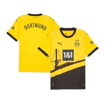 Men's Puma Yellow Borussia Dortmund 2023/24 Home Authentic Jersey
