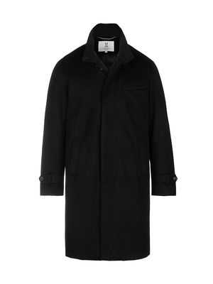 Men's Pure Cashmere Down Topcoat - Black - Size Small - Black - Size Small