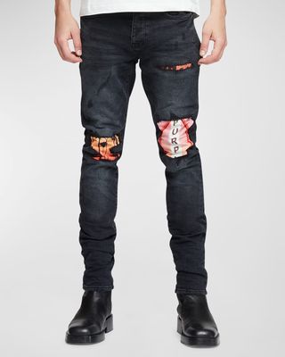 Men's PURPLE x Blue Sky Men's P001 Black Skinny Jeans