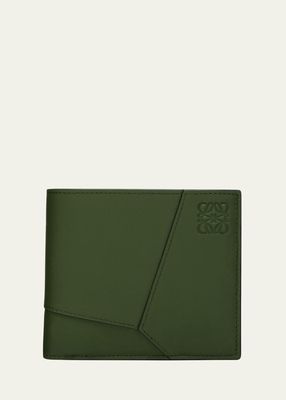 Men's Puzzle Edge Leather Bifold Wallet