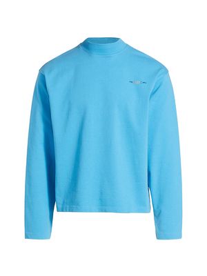 Men's Pyer Moss x Reebok Long-Sleeve Cotton Shirt - Always Blue - Size Medium - Always Blue - Size Medium