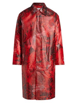 Men's Pyer Moss x Reebok Long Thermoplastic Coat - Primal Red - Size XS - Primal Red - Size XS