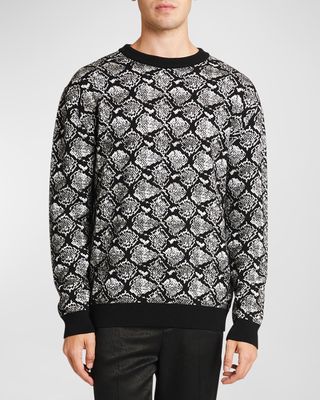 Men's Python Jacquard Wool Sweater