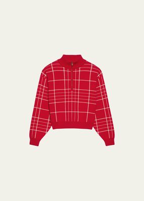 Men's Quarter-Zip Check Sweater