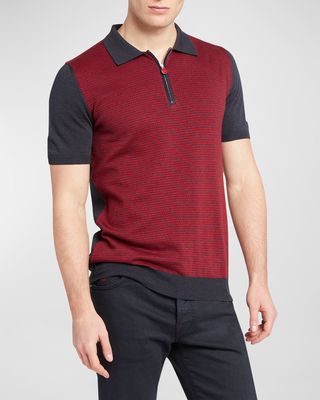 Men's Quarter-Zip Polo Shirt