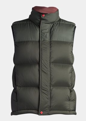 Men's Quilted Nylon Zip Puffer Vest