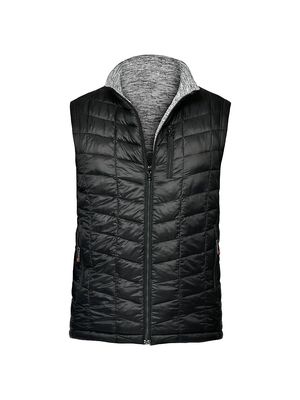 Men's Quilted Reversible Fleece Vest - Black - Size Small - Black - Size Small