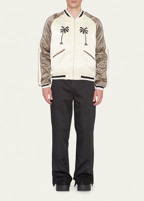 Men's Quilted Satin Palms Souvenir Jacket