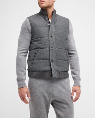 Men's Quilted Wool-Cashmere Vest