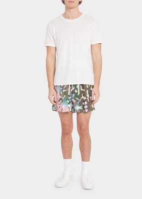 Men's Radial-Print Drawstring Shorts