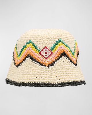 Men's Raffia Crochet Bucket Hat