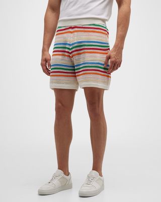 Men's Rainbow Braid Stripe Shorts