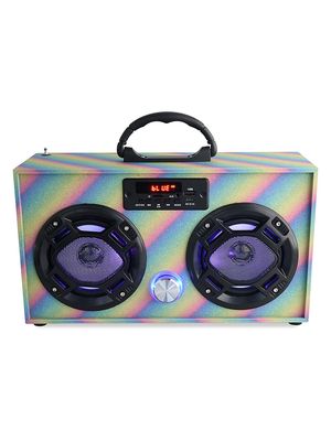 Men's Rainbow Glitter Bluetooth Boombox - Metal