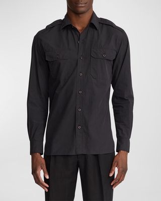 Men's Raleigh Military Sueded Cotton Sport Shirt