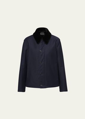 Men's Raso Shearling-Collar Blouson Jacket