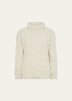 Men's Ray Cashmere Cable Turtleneck