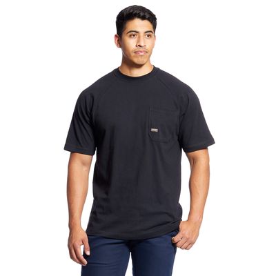 Men's Rebar Cotton Strong T-Shirt in Black, Size: XS by Ariat