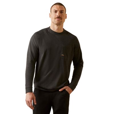 Men's Rebar Cotton Strong T-Shirt in Charcoal Heather, Size: Large_Tall by Ariat
