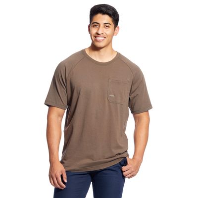 Men's Rebar Cotton Strong T-Shirt in Moss, Size: XS by Ariat