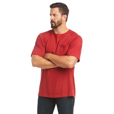 Men's Rebar Cotton Strong T-Shirt in Rio Red, Size: XS by Ariat