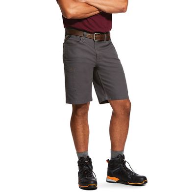 Men's Rebar DuraStretch Made Tough Short in Grey, Size: 28 Regular by Ariat