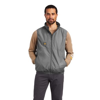 Men's Rebar Elite Series Wind Chill Vest in Grey, Size: Large_Tall by Ariat
