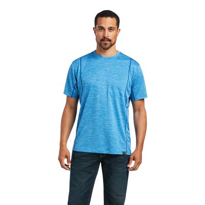 Men's Rebar Evolution Athletic Fit T-Shirt in Deep Water, Size: Medium by Ariat