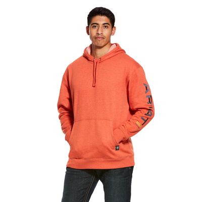 Men's Rebar Graphic Hoodie in Volcanic Heather, Size: XS by Ariat