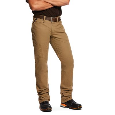 Men's Rebar M4 Low Rise DuraStretch Made Tough Stackable Straight Leg Pant in Field Khaki, Size: 28 X 30 by Ariat