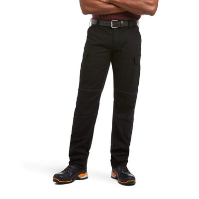 Men's Rebar M5 Straight DuraStretch Ripstop Cargo Pant in Black, Size: 28 X 30 by Ariat