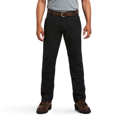 Men's Rebar M7 Slim DuraStretch Made Tough Double Front Straight Pant in Black, Size: 28 X 30 by Ariat