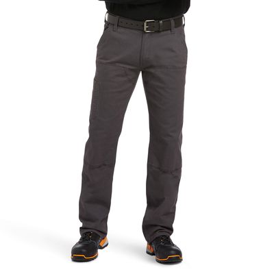 Men's Rebar M7 Slim DuraStretch Made Tough Double Front Straight Pant in Grey, Size: 28 X 30 by Ariat