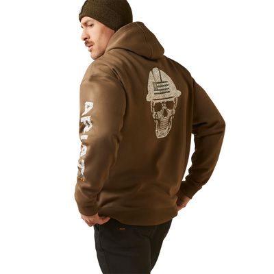 Men's Rebar Roughneck Pullover Hoodie in Beech, Size: Large by Ariat