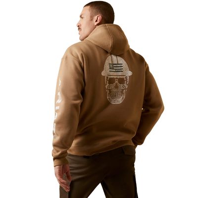 Men's Rebar Roughneck Pullover Hoodie in Tiger S Eye, Size: 3XL by Ariat