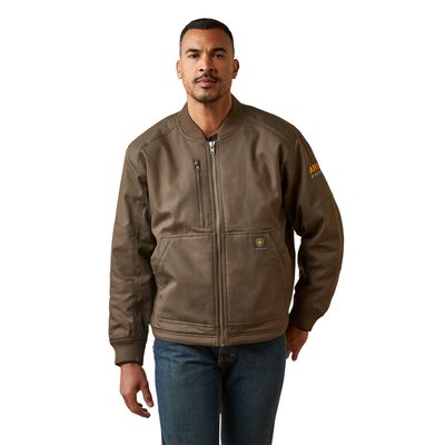 Men's Rebar Stretch Canvas Bomber Jacket in Wren, Size: Large_Tall by Ariat