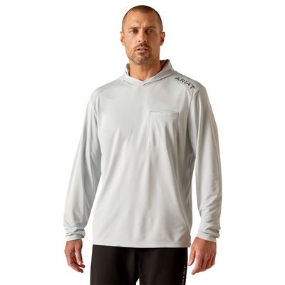 Men's Rebar Sunblocker Hooded T-Shirt in Pearl Grey