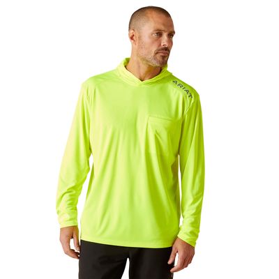 Men's Rebar Sunblocker Hooded T-Shirt in Safety Yellow
