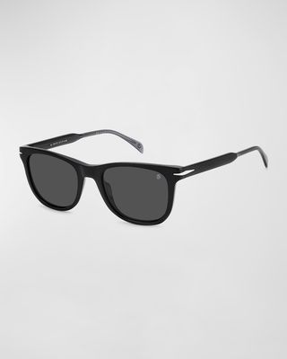 Men's Rectangle Acetate Polarized Sunglasses