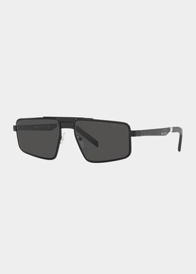 Men's Rectangle Brow-Bar Sunglasses