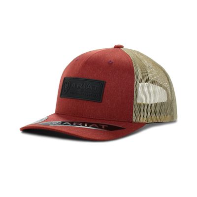 Men's Rectangle logo patch cap in Red, Size: OS by Ariat