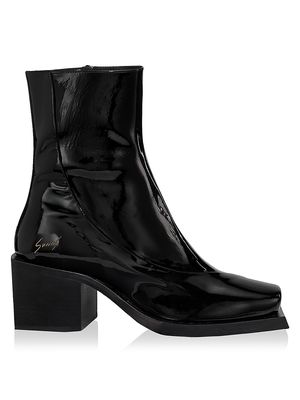 Men's Reese Leather Boots - Patent Black - Size 8 - Patent Black - Size 8