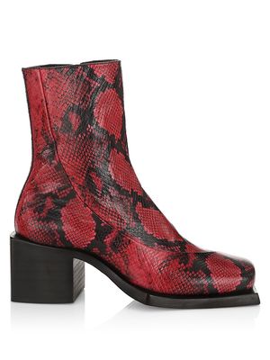 Men's Reese Snake-Embossed Boots - Blood Snake - Size 6 - Blood Snake - Size 6