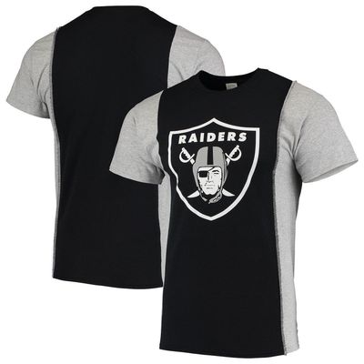 Men's Refried Apparel Black/Silver Las Vegas Raiders Sustainable Upcycled Split T-Shirt