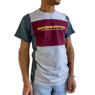 Men's Refried Apparel Heather Gray Washington Football Team Sustainable Split T-Shirt