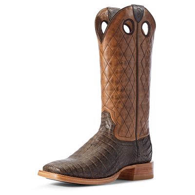 Men's Relentless Winner's Circle Western Boots in Chocolate Caiman Belly Leather, Size: 7 D / Medium by Ariat