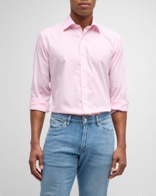 Men's Renato Cotton Micro-Gingham Sport Shirt